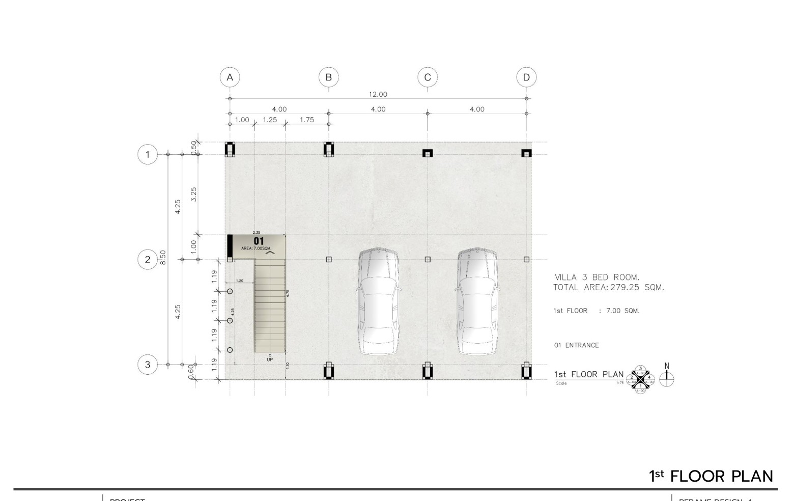 1st floor plan - parking and entrance