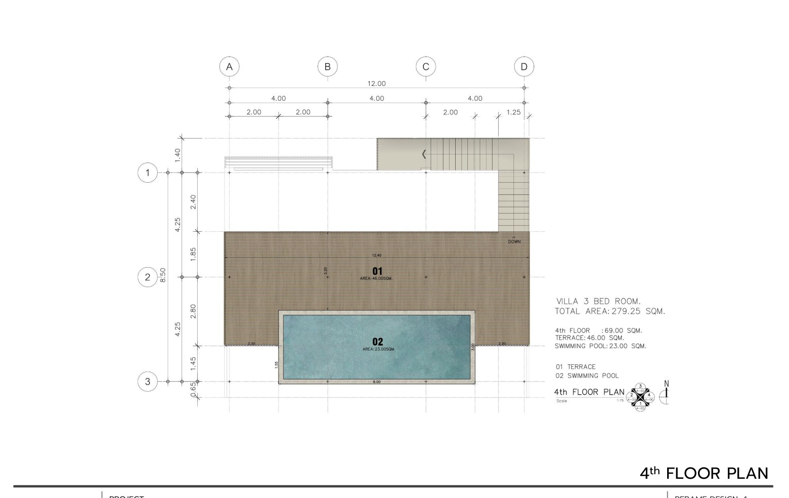 4th floor plan - rooftop pool and terrace